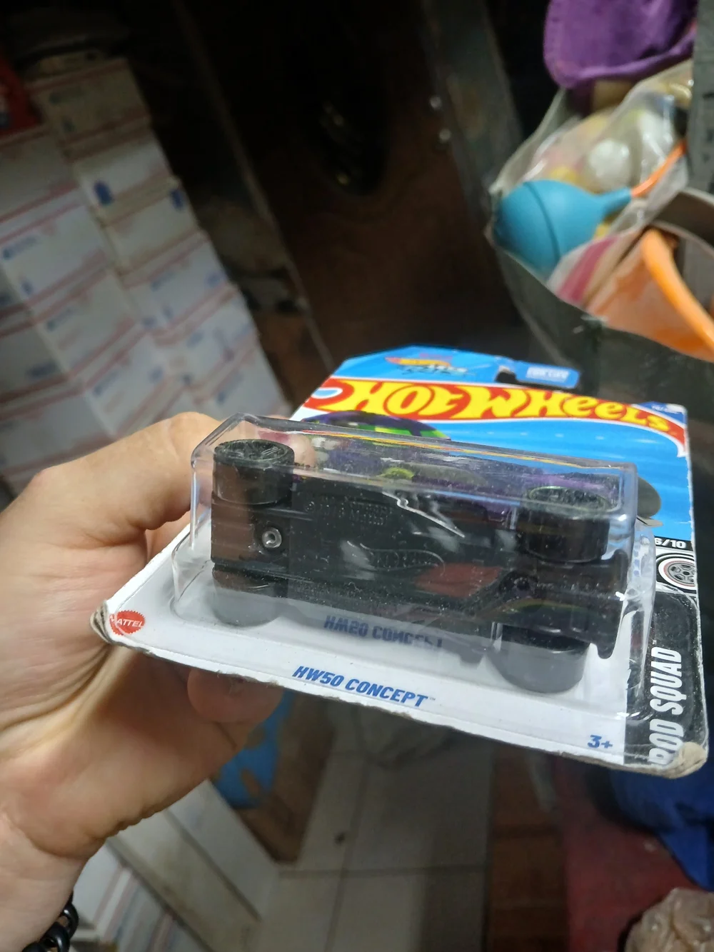 the Hot Wheels HW50 Concept in purple from the 2025 Rod Squad series (collector